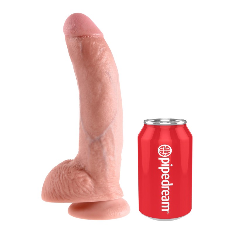 Dildo-cock 9 inch w/ balls flesh